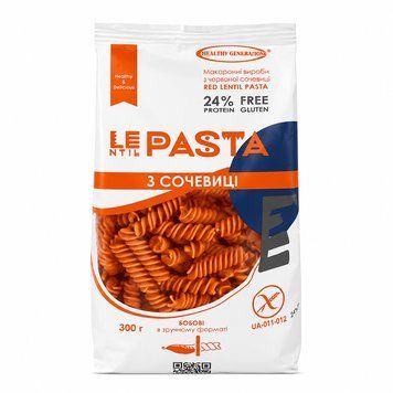 Макароны без глютена из красной чечевицы Healthy Generation Pasta UA 300 г 2072 фото