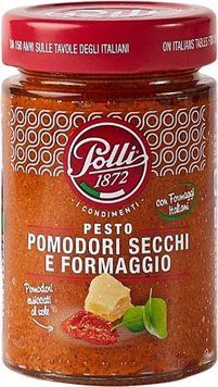 Песто соус с вяленым томатом и сыром Polli Pomodori Secchi e Formaggio 190 г 2262-1 фото