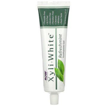 Now Foods, Solutions, Xyli White, зубная гель-паста без фтора, Xyliwhite Toothpaste Gel освежающая мята, 181 г 4336 фото