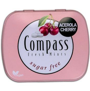 Льодяники без цукру вишня, Compass 14 г 6128 фото