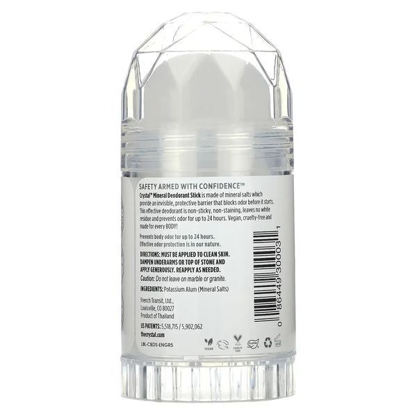 Crystal Body Deodorant, мінеральний сольовий дезодорант-олівець, без запаху, 120 г 5018 фото