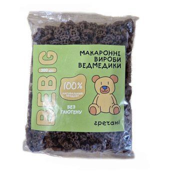 Макароны безглютеновые гречневые Мишка ТМ Bebig, 300 г 1573 фото