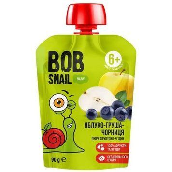 Пюре фруктовое Bob Snail Яблоко-Груша-Черника 90 г 5320 фото