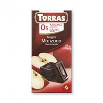 Шоколад черный без сахара и глютена Torras с яблоком 75г Торрас 1389 фото