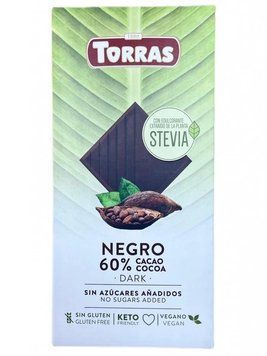 Шоколад Torras чорний 60% без цукру 100г 2489 фото