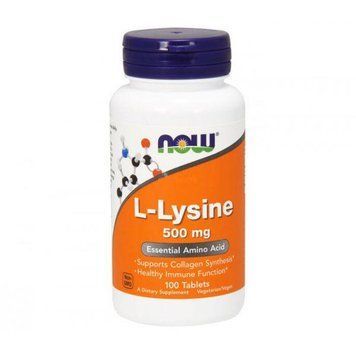 Now L-Lysine 500мг Амінокислота L-лізин 100 таблеток 4407 фото