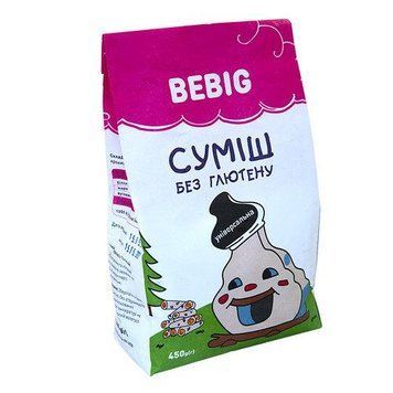 Суміш для випікання безглютенова "Універсальна", 450 г Bebig 1271 фото