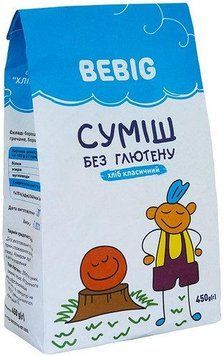 Суміш для випічки безглютенова "Хліб класичний" 450 г BeBig 1272 фото