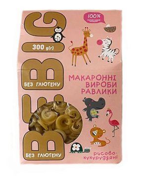 Макаронны безглютеновые рисово-кукурузные "Улитки" ТМ Bebig 300 г. 1409 фото