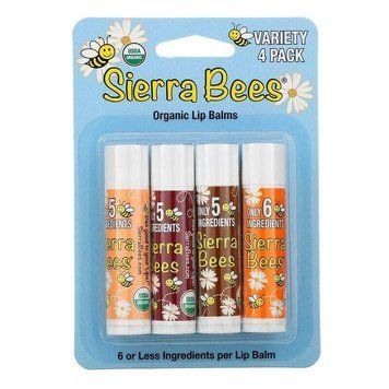 Sierra Bees, Набор натуральных бальзамов для губ 4 шт 4343 фото