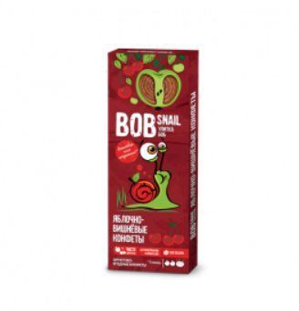 Натуральні цукерки яблучно-вишневі Bob Snail 30 г 2288 фото