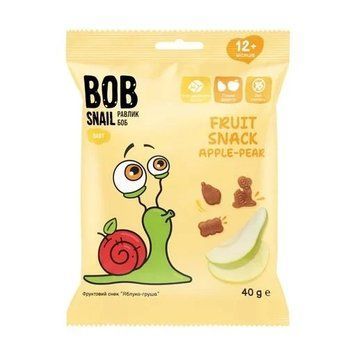 Натуральные снеки для детей яблоко- груша Bob Snail 40 г 4125 фото