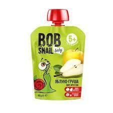 Пюре фруктовое без сахара яблоко-груша для детей от 5 месяцев, Bob Snail 90 г 2601 фото