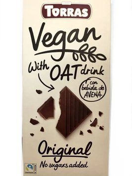 Шоколад черный без сахара с овсяным молоком Torras Vegan 100 г 2551 фото
