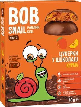 Натуральні Цукерки в Молочному шоколаді Хурма ТМ BOB SNAIL (РАВЛИК БОБ) 60 г 2417 фото