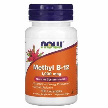 Витамин В12, Methyl B-12, Now Foods, метил, 1000 мкг, 100 льодяників 5195 фото