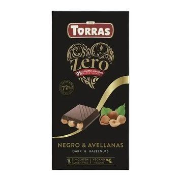 Шоколад без цукру Torras Zero чорний з фундуком 150 г 2577 фото