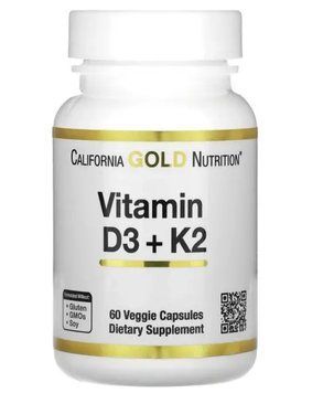 California Gold Nutrition Vitamin D3+K2 60 капсул 6040 фото