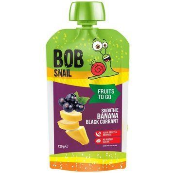 Пюре фруктовое без сахара Bob Snail Smoothie "Смузи Банан-Чорная смородина" 120 г Улитка Боб 2596-11 фото
