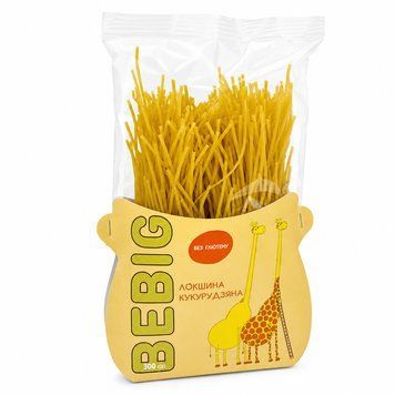 Лапша без глютена кукурузная ТМ Bebig, 300 г 1587 фото