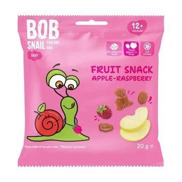 Натуральные снеки для детей яблоко-малина Bob Snail 20 г 4130 фото