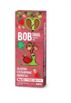 Натуральні цукерки яблучно-полуничні ТМ Bob Snail 30 г 2289 фото