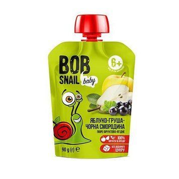 Пюре Яблоко Груша Черная Смородина Bob Snail , 90г 2599 фото