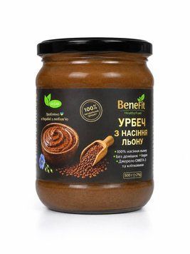 Урбеч (паста) из семян льна, ТМ Benefit, 500 г 6922 фото