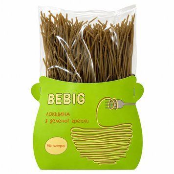 Лапша без глютена из зеленой гречки,ТМ Bebig, 300 г 1590 фото