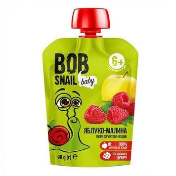 Фруктовое пюре детское Bob Snail Яблоко малина 90 г 2602 фото
