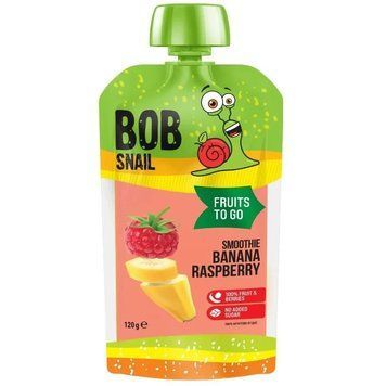 Пюре фруктовое без сахара банан-малина смузи Bob Snail 120 г 2596 фото