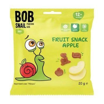 Натуральные снеки для детей яблоко Bob Snail 20 г 4133 фото