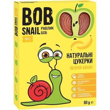 Натуральні цукерки яблуко-банан Bob Snail 60 г 2902 фото