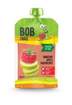 Пюре фруктовое яблоко-малина пастеризованное смузи Bob Snail 200 г 2672 фото