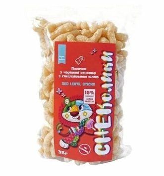 СНЕКолики палички з червоної сочевиці з гімалайською сіллю, Gluten Free, ТМ Healthy Generation, 35 г, 2213-2 фото