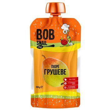 Пюре фруктовое без сахара "Груша" 250 г Улитка Боб 2676 фото