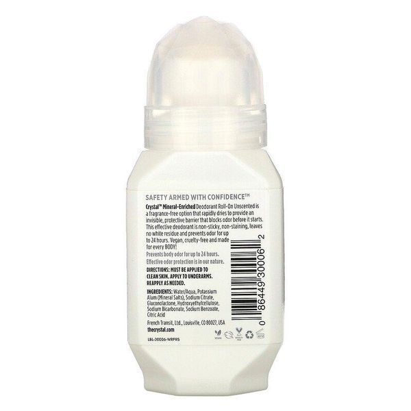 Crystal Body Deodorant, Мінеральний кульковий дезодорант Кристал,без запаху, 66 мл 1256 фото