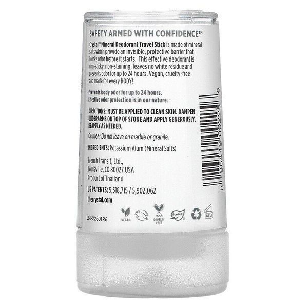 Crystal Body Deodorant, мінеральний сольовий дезодорант-олівець, без запаху, 40 г 1257 фото