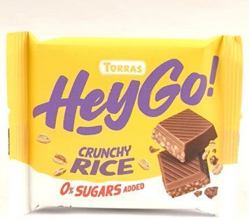 Шоколад молочный без сахара Crunchy Rice Torras Hey Go, 60 г 6479 фото