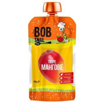 Пюре фруктовое без сахара "Манго" 250 г Улитка Боб 2679 фото