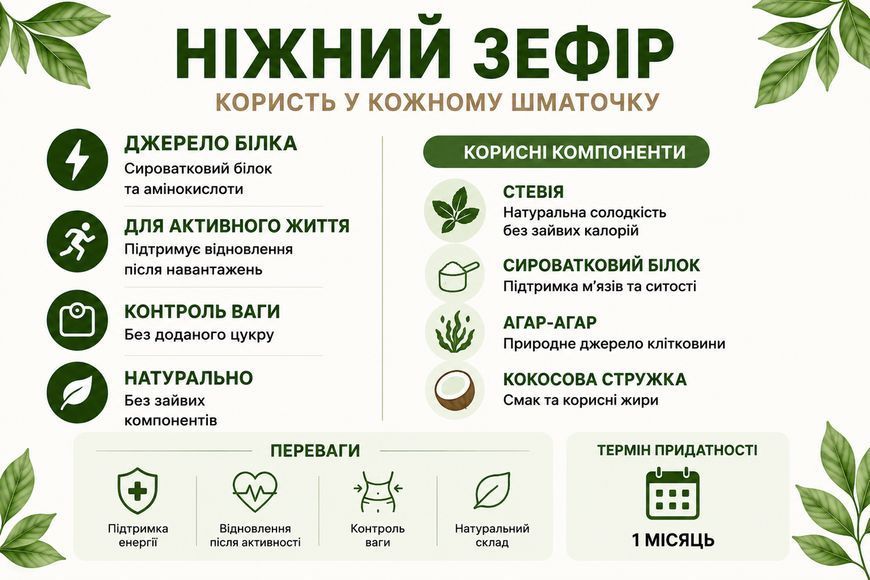 Зефир без сахара белый в шоколаде со стевией, ТМ Корисна кондитерская, 600 г 2161 фото
