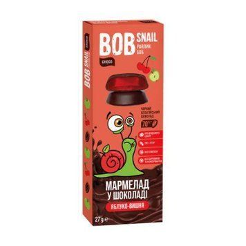 Натуральний Фруктовий Мармелад яблуко-вишня в шоколаді ТМ BOB SNAIL (УЛИТКА БОБ) 27 г 2373-1 фото