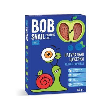 Натуральні Яблучно-Чорничні Цукерки ТМ BOB SNAIL (УЛИТКА БОБ) 60 г 2298 фото