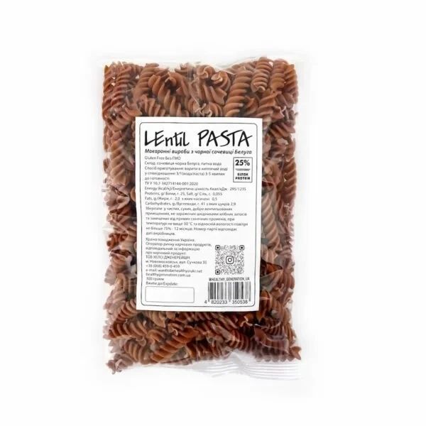 Макароны без глютена из черной чечевицы Pasta UA Healthy Generation 300 г. 2168 фото